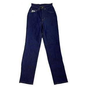 Diamond Gusset Women's Motorcycle Raw Denim Rigid High Rise Jeans 25.5 x 34